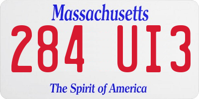MA license plate 284UI3