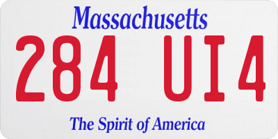 MA license plate 284UI4