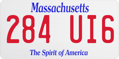 MA license plate 284UI6