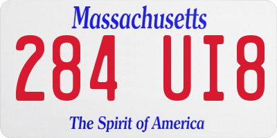 MA license plate 284UI8