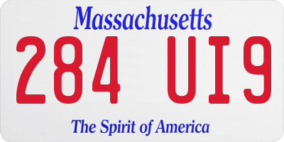 MA license plate 284UI9