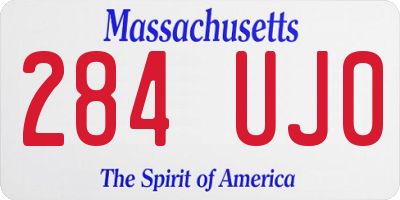MA license plate 284UJ0