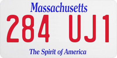 MA license plate 284UJ1