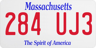 MA license plate 284UJ3