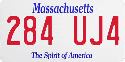 MA license plate 284UJ4