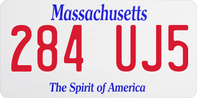 MA license plate 284UJ5