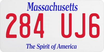 MA license plate 284UJ6