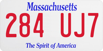MA license plate 284UJ7