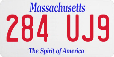 MA license plate 284UJ9