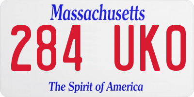 MA license plate 284UK0