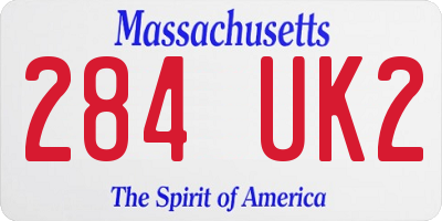 MA license plate 284UK2