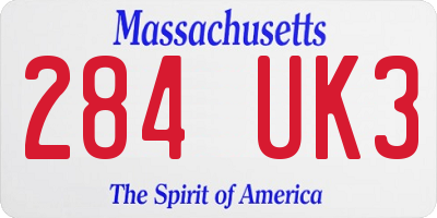 MA license plate 284UK3