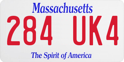 MA license plate 284UK4