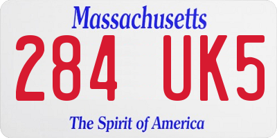 MA license plate 284UK5