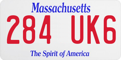 MA license plate 284UK6