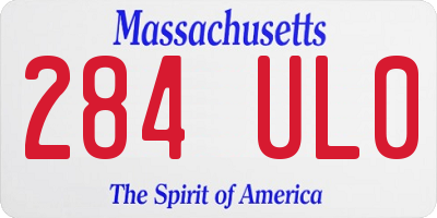 MA license plate 284UL0