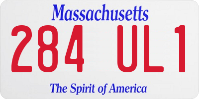 MA license plate 284UL1