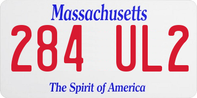 MA license plate 284UL2