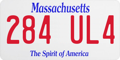 MA license plate 284UL4