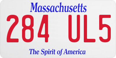 MA license plate 284UL5