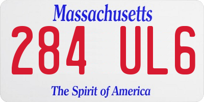 MA license plate 284UL6