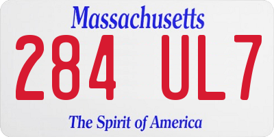 MA license plate 284UL7