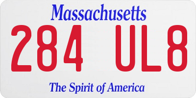 MA license plate 284UL8