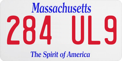 MA license plate 284UL9