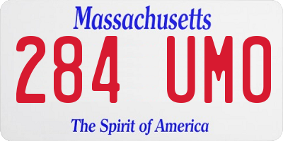 MA license plate 284UM0