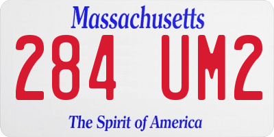 MA license plate 284UM2