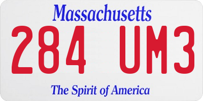 MA license plate 284UM3