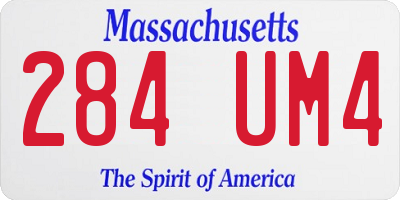 MA license plate 284UM4
