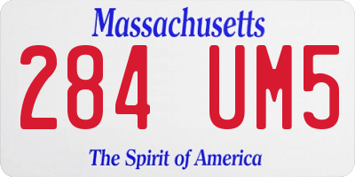 MA license plate 284UM5