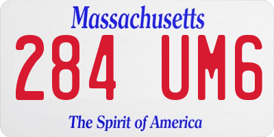 MA license plate 284UM6