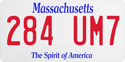 MA license plate 284UM7