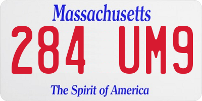 MA license plate 284UM9