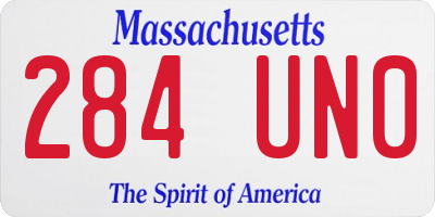 MA license plate 284UN0