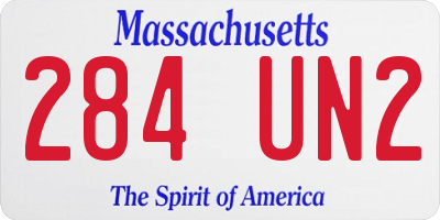 MA license plate 284UN2
