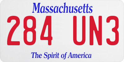 MA license plate 284UN3