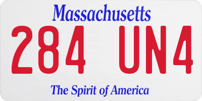 MA license plate 284UN4