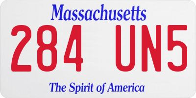 MA license plate 284UN5