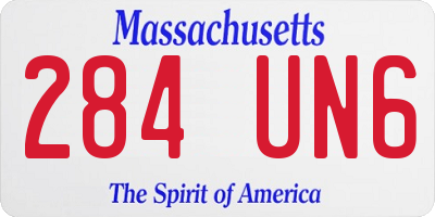 MA license plate 284UN6