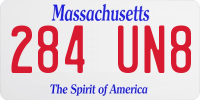 MA license plate 284UN8