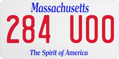 MA license plate 284UO0