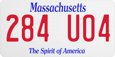MA license plate 284UO4