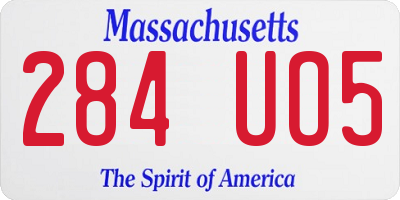 MA license plate 284UO5