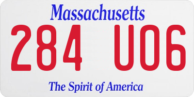 MA license plate 284UO6