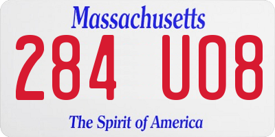MA license plate 284UO8