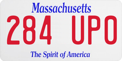 MA license plate 284UP0