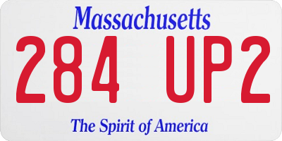 MA license plate 284UP2